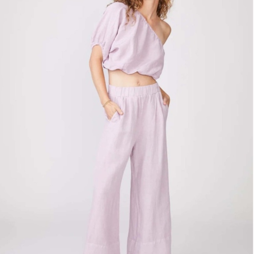 Stateside Linen Matching Set One Shoulder Wide Leg Set Medium
